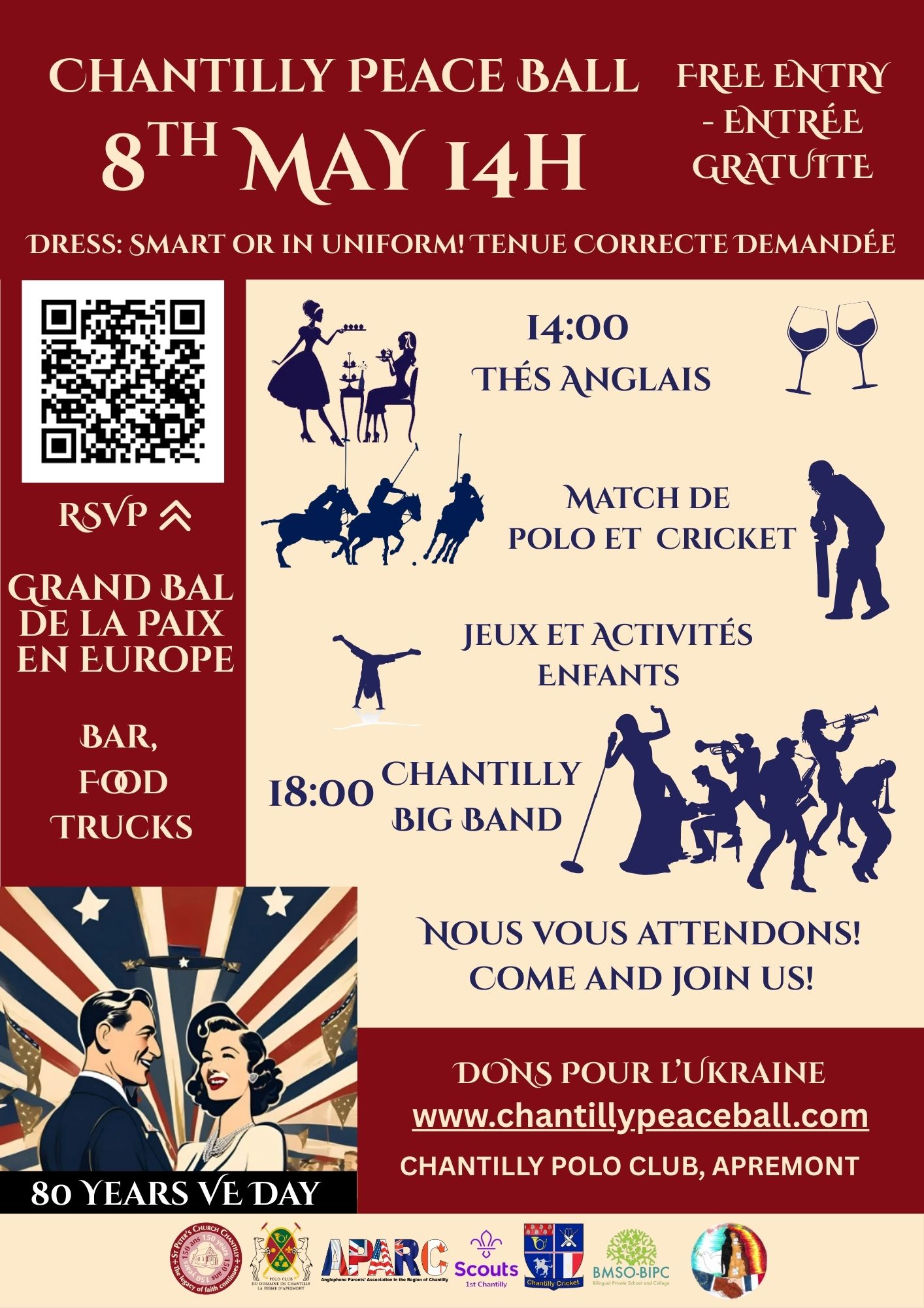Concert du 8 mai 2025 dans le cadre du Grand Bal de la Paix en Europe organisé par le groupement d'associations The Anglophones in Chantilly, Orangerie du Polo Club, Apremont